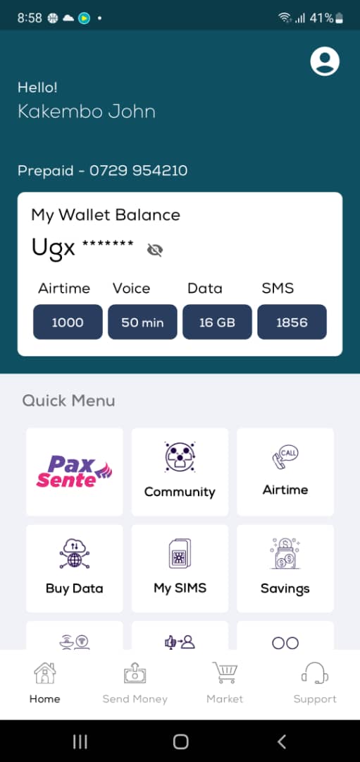 MTN App on smartphone